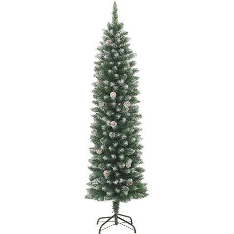 vidaXL PVC Artificial Slim Christmas Tree with Stand - 150cm
