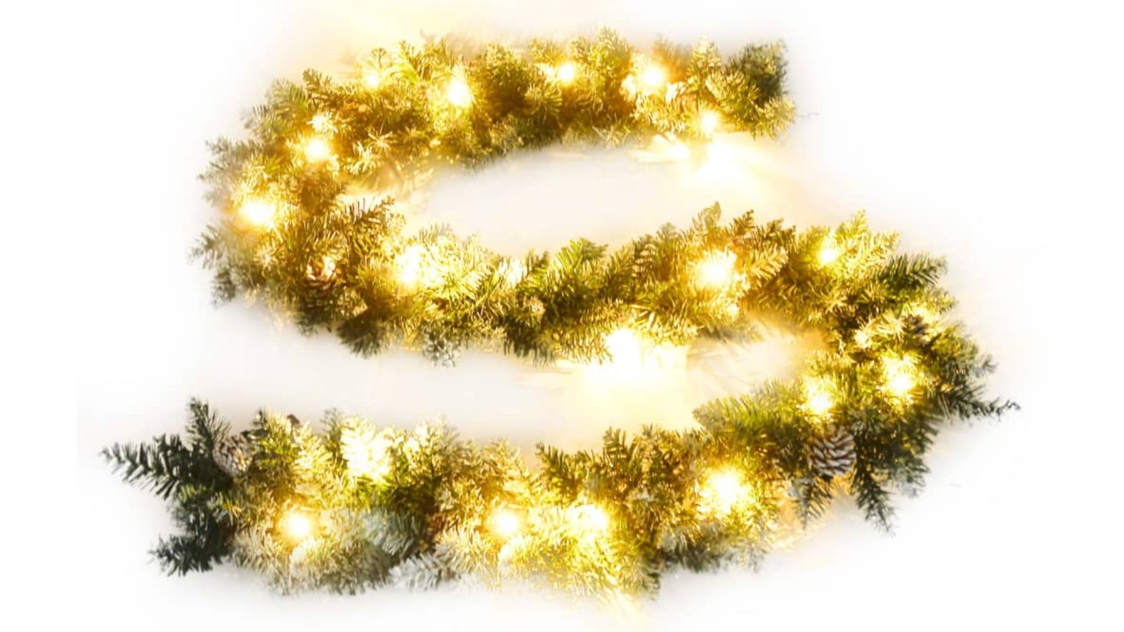 vidaXL PVC Christmas Garland with LED Light - Green