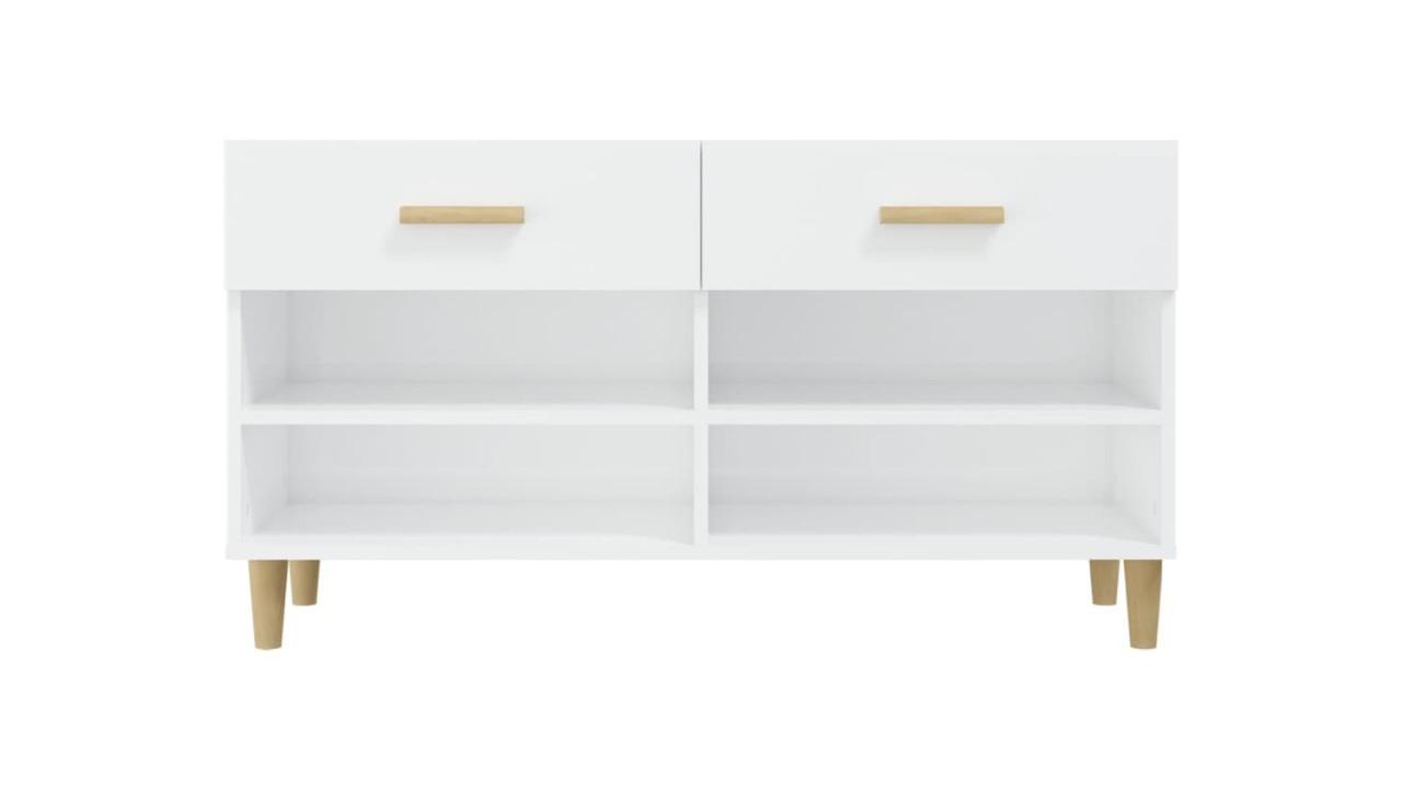 vidaXL 2-Drawer and 4-Compartment Shoe Cabinet - High Gloss White