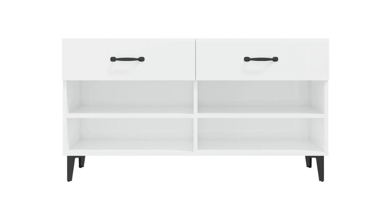 vidaXL 102 x 35 x 55cm Shoe Cabinet - High Gloss White