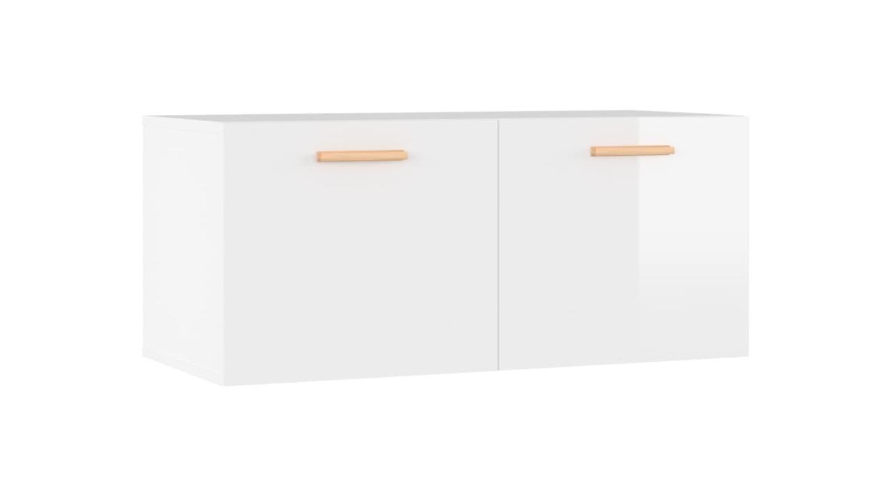 vidaXL High Gloss White Engineered Wood 80 x 35 x 36.5cm Wall Cabinet