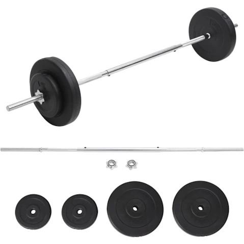 vidaXL Barbell with Plates 30kg Set