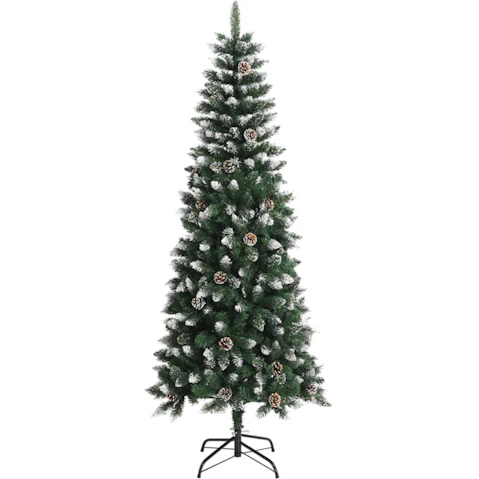 vidaXL Artificial Green PVC Christmas Tree with Stand - 210cm