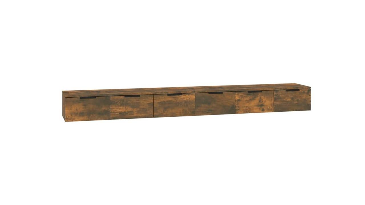 vidaXL 2 Piece Smoked Oak Engineered Wood 102 x 30 x 20cm Wall Cabinet