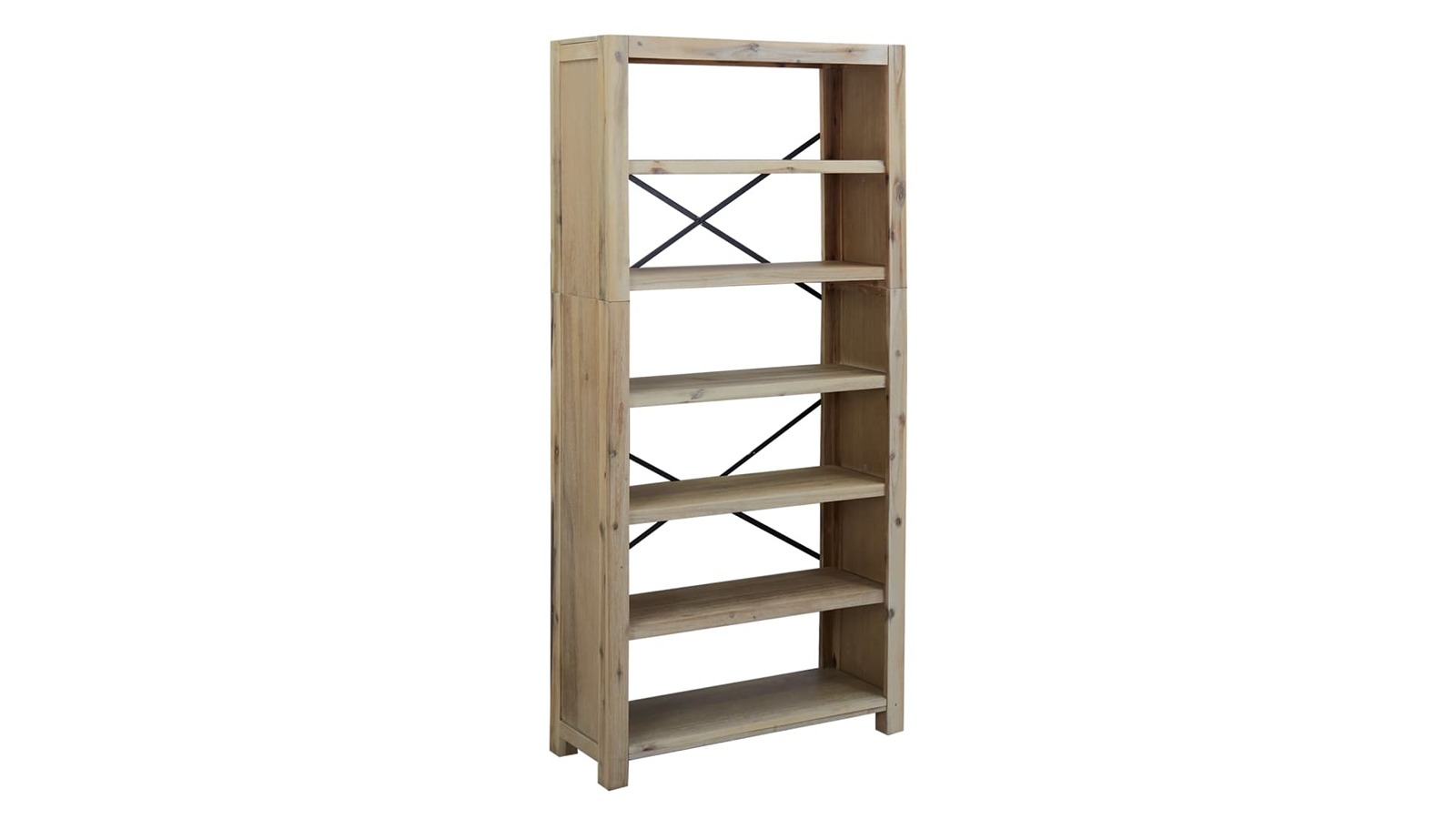 vidaXL 6-Tier Solid Acacia Wood 80 x 30 x 170cm Bookcase