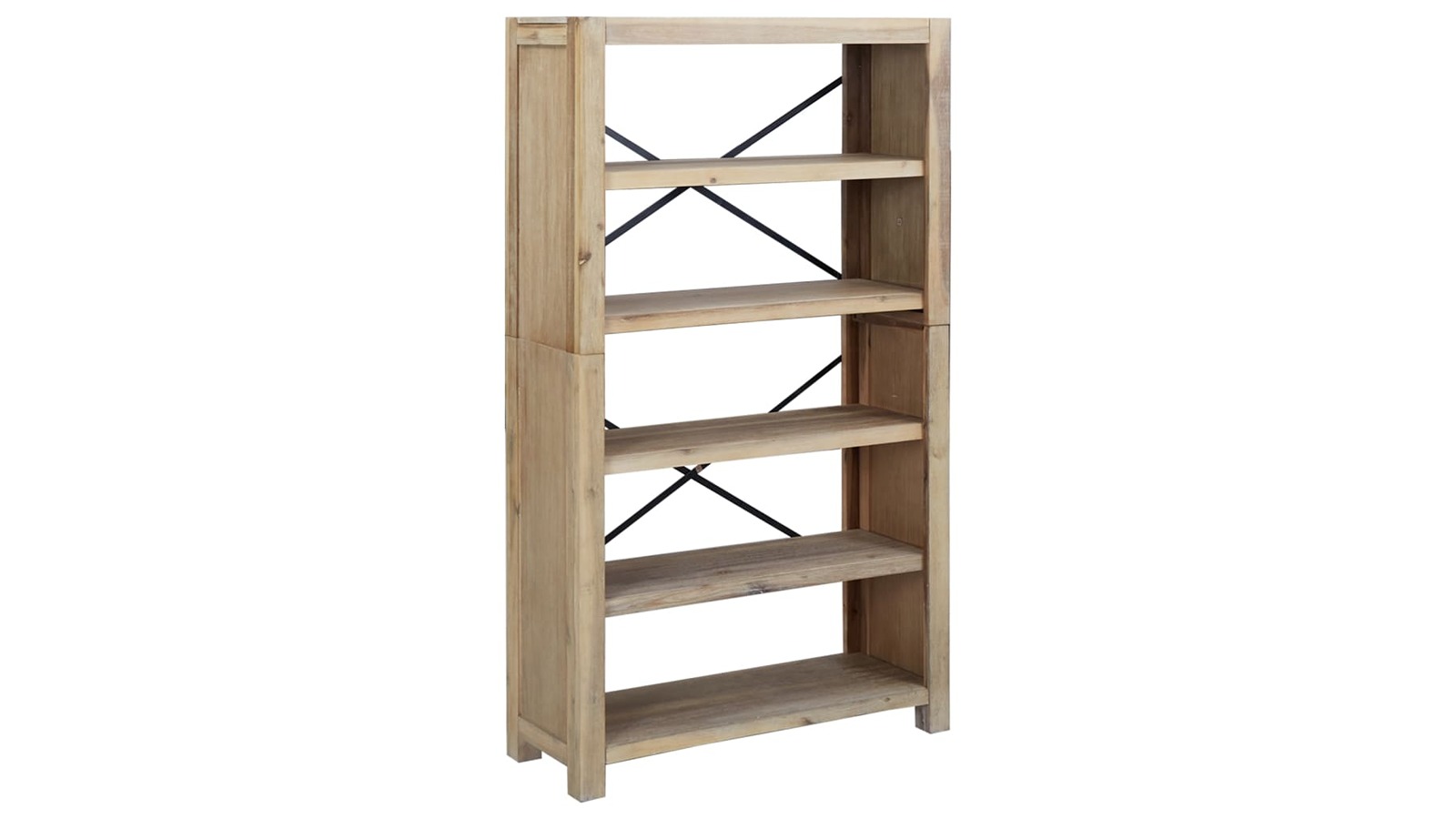 vidaXL 5-Tier Solid Acacia Wood 80 x 30 x 140cm Bookcase
