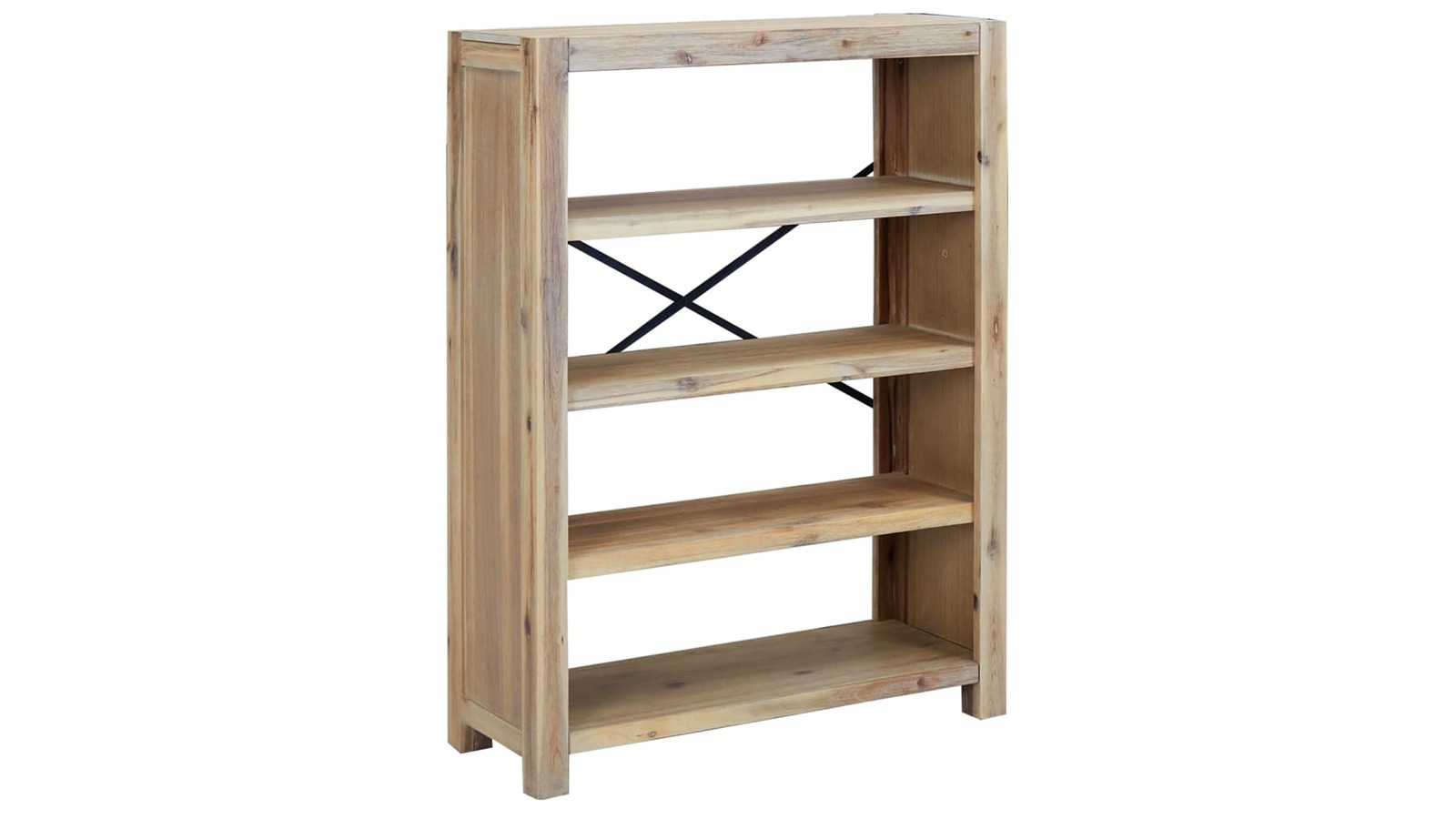 vidaXL 4-Tier Solid Acacia Wood 80 x 30 x 110cm Bookcase