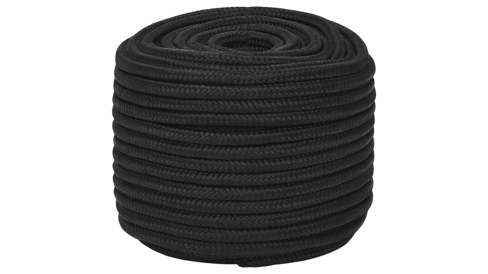 vidaXL 1.2cm Full Black Polypropylene Boat Rope - 25metre