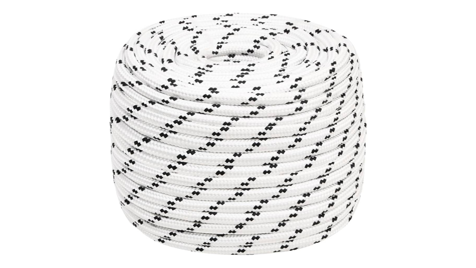 vidaXL 100metre White Polyester Braided Boat Rope - 1.2cm