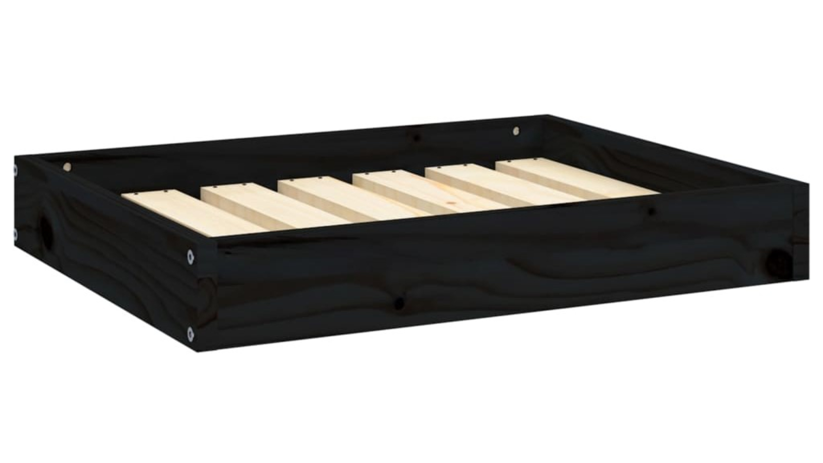 vidaXL 61.5 x 49 x 9cm Dog Bed Solid Wood - Black