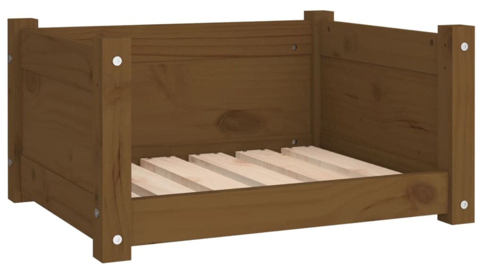 vidaXL 55.5 x 45.5 x 28cm Dog Bed Solid Pine Wood - Honey Brown