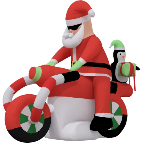vidaXL Christmas Inflatable Santa on Motorcycle LED - 158cm