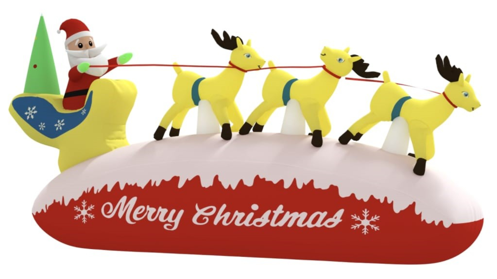 vidaXL Christmas Inflatable Santa and Reindeer Decoration LED - 145cm