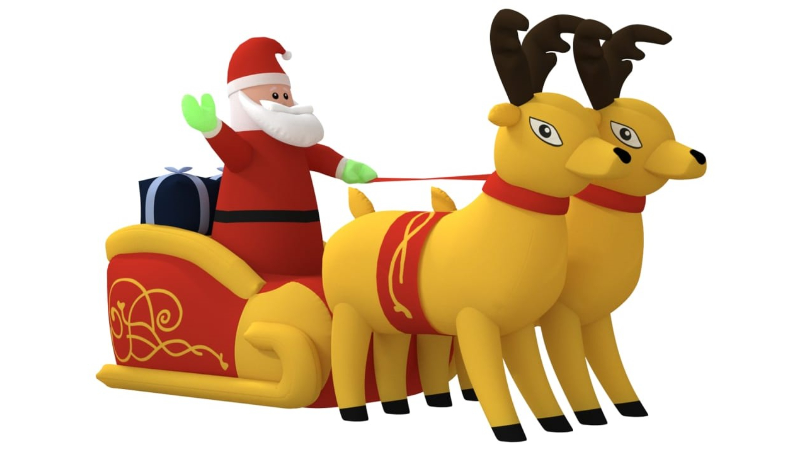 vidaXL Christmas Inflatable Santa and Reindeer Decoration LED - 130cm