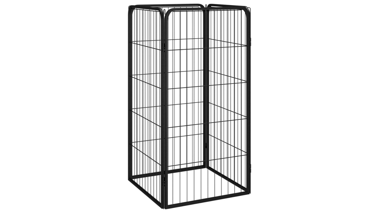 vidaXL Black 4-Panel Dog Playpen - 50 x 50 x 100cm