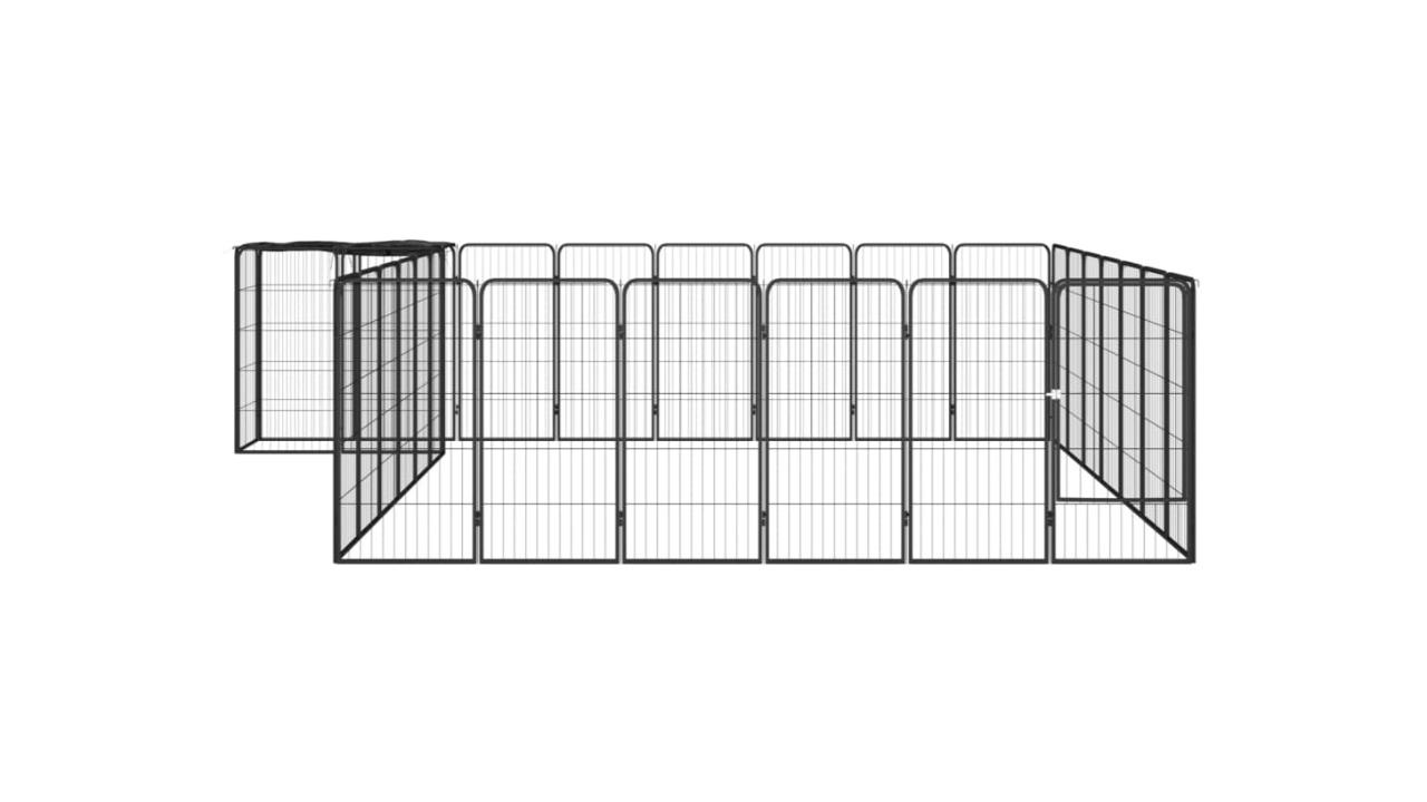 vidaXL Black 30-Panel Dog Playpen - 400 x 350 x 100cm