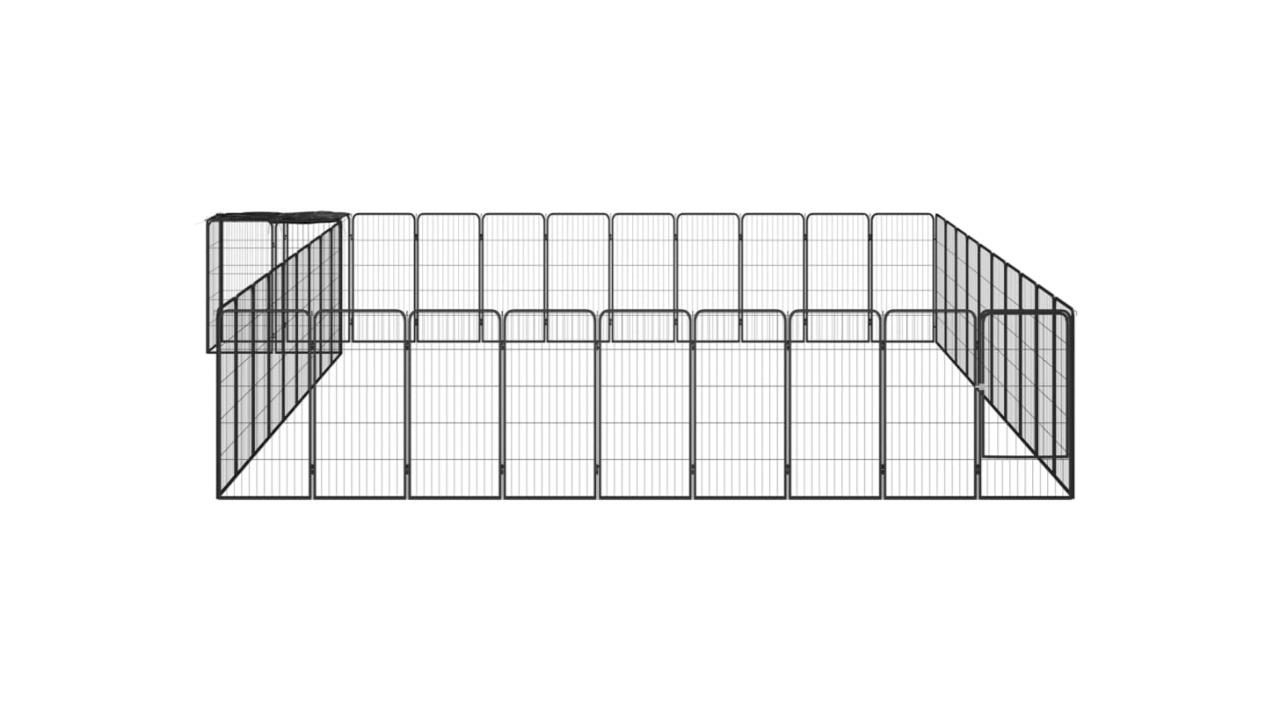 vidaXL Black 42-Panel Dog Playpen - 550 x 500 x 100cm