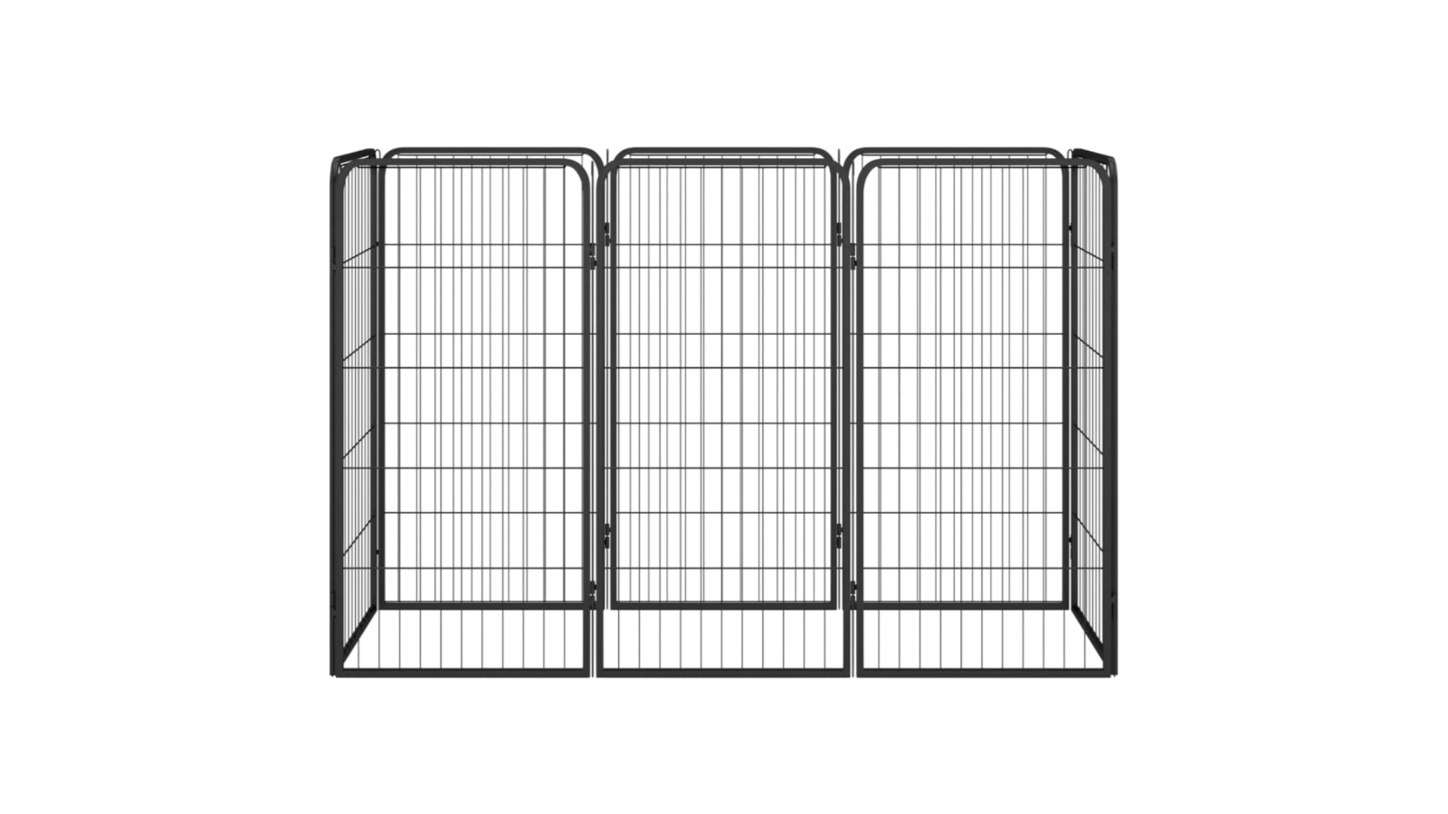 vidaXL Black 8-Panel Dog Playpen - 150 x 50 x 100cm