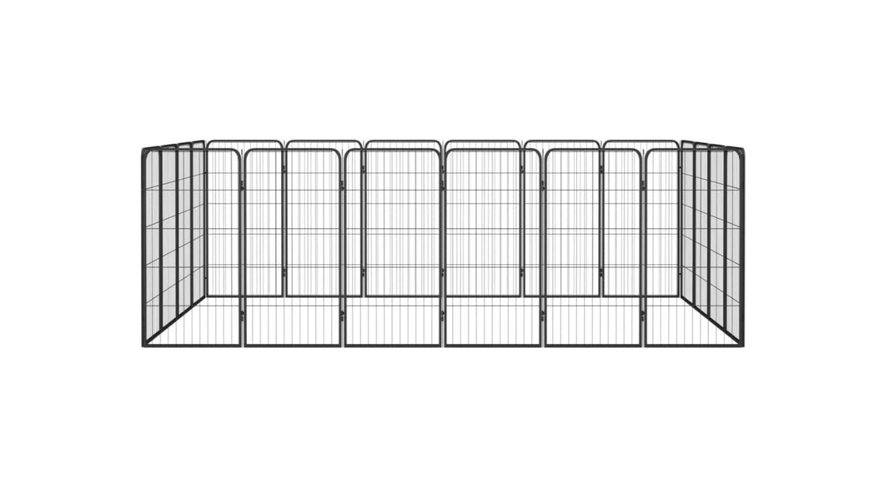 vidaXL Black 20-Panel Dog Playpen - 300 x 200 x 100cm