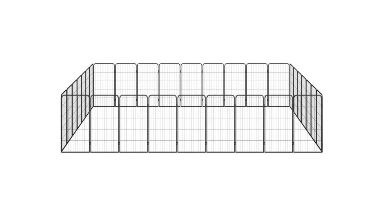 vidaXL Black 32-Panel Dog Playpen - 450 x 350 x 100cm