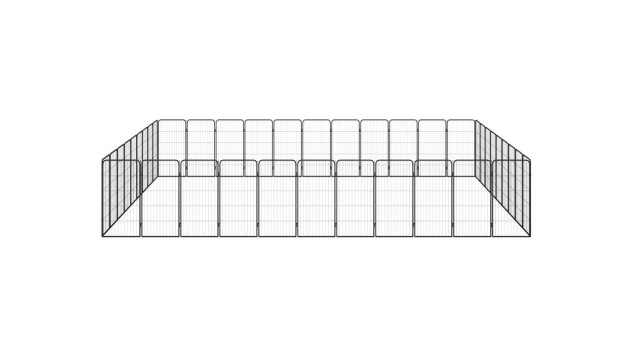 vidaXL Black 40-Panel Dog Playpen - 550 x 450 x 100cm