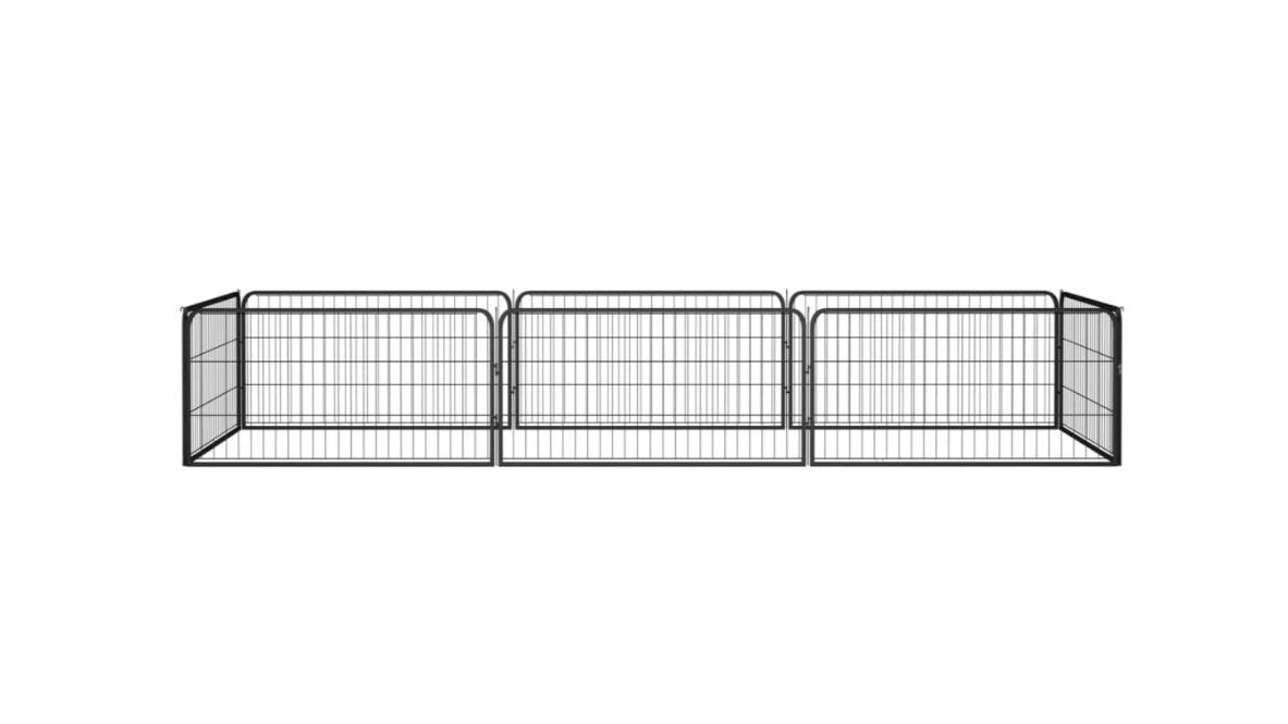 vidaXL Black 8-Panel Dog Playpen - 300 x 100 x 50cm