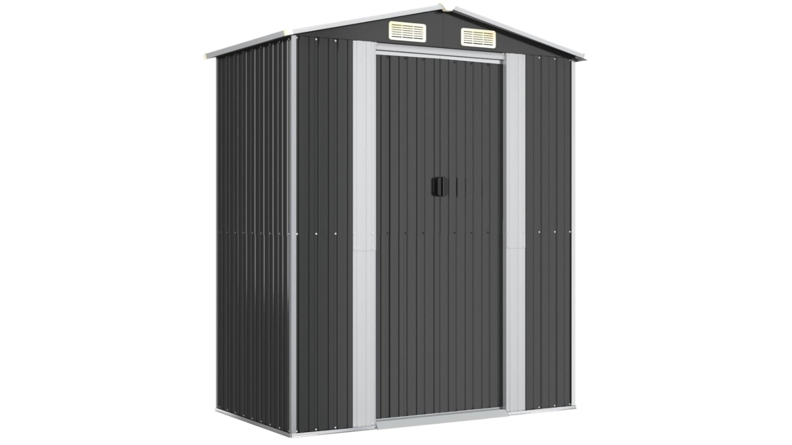 vidaXL Galvanised Steel 192 x 108 x 223cm Garden Shed - Anthracite 