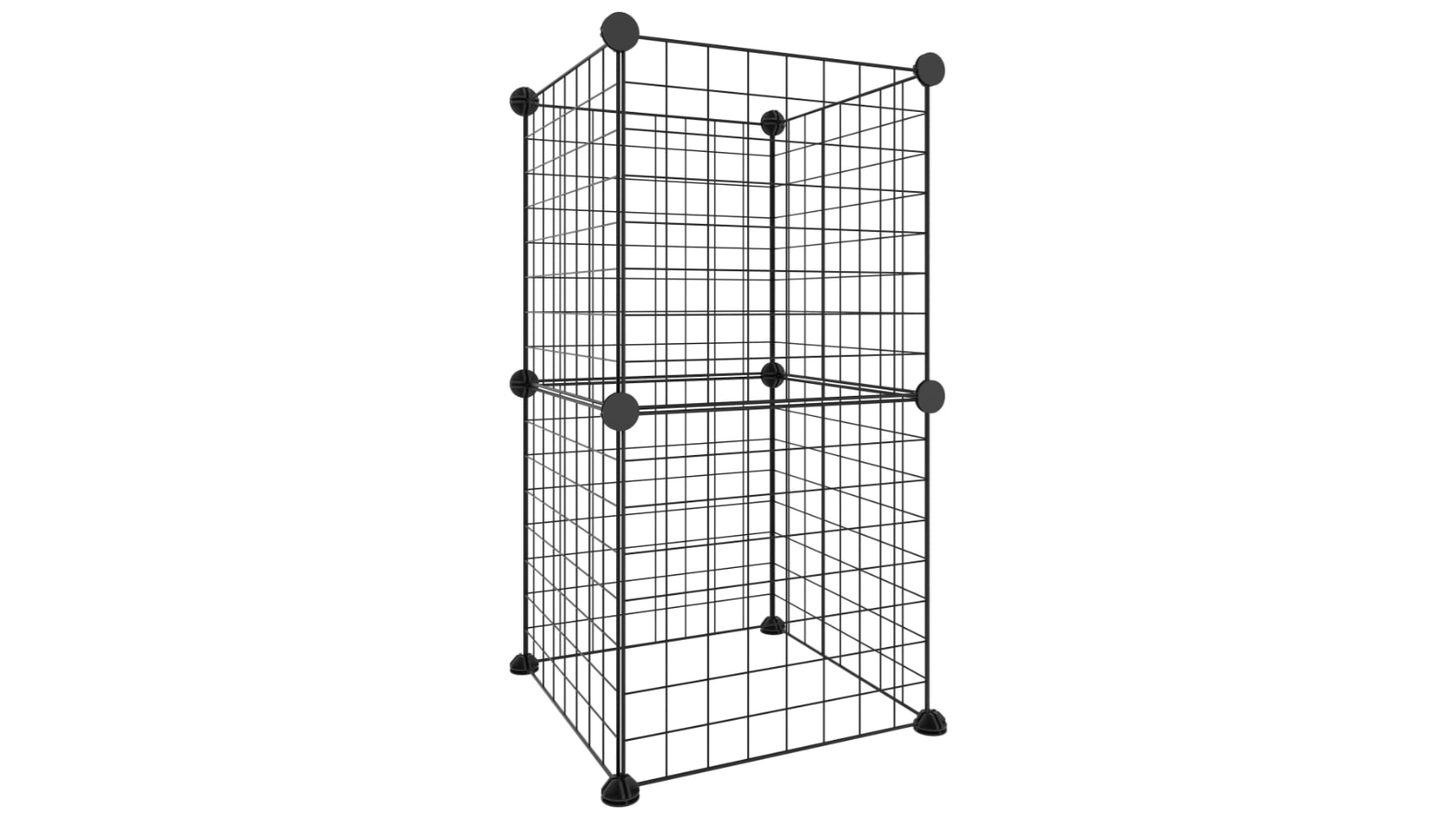 vidaXL 8-Panel Steel Black Chicken Cage - 4.3cm