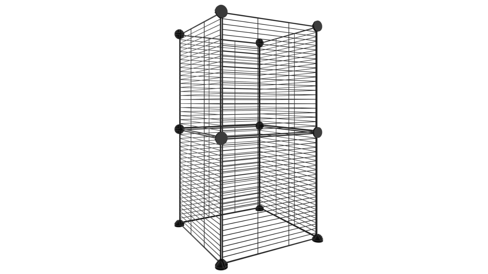 vidaXL 8-Panel Steel Black Chicken Cage - 1.5cm