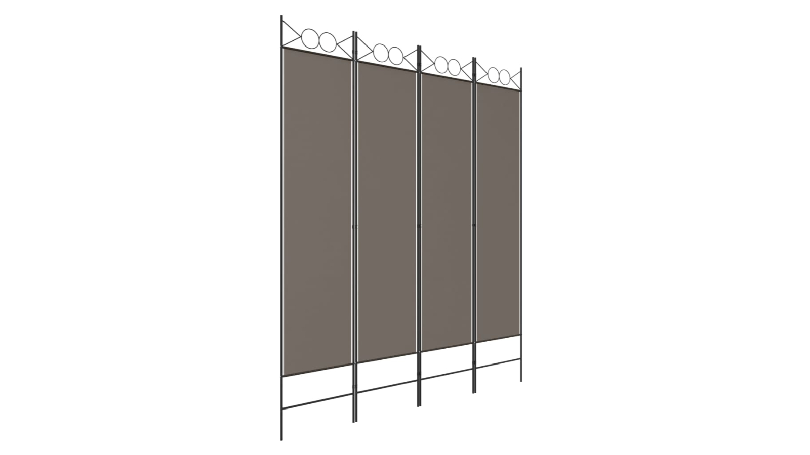 vidaXL 4-Panel Anthracite Fabric Room Divider - 160 x 200cm