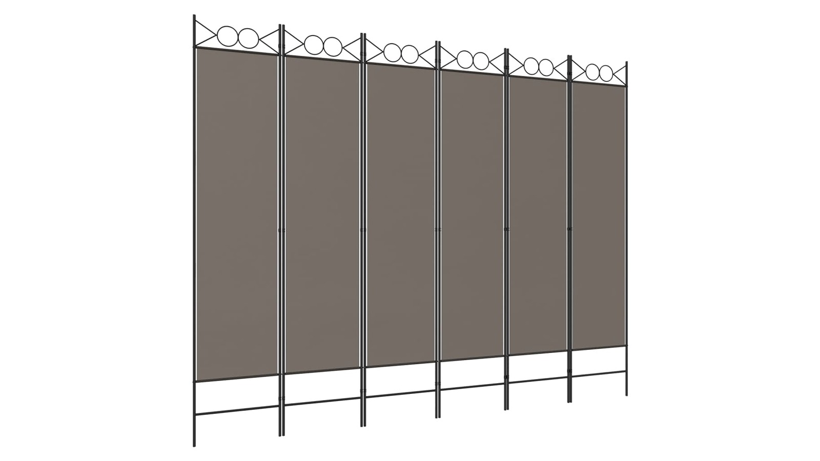 vidaXL 6-Panel Anthracite Fabric 240 x 200cm Room Divider