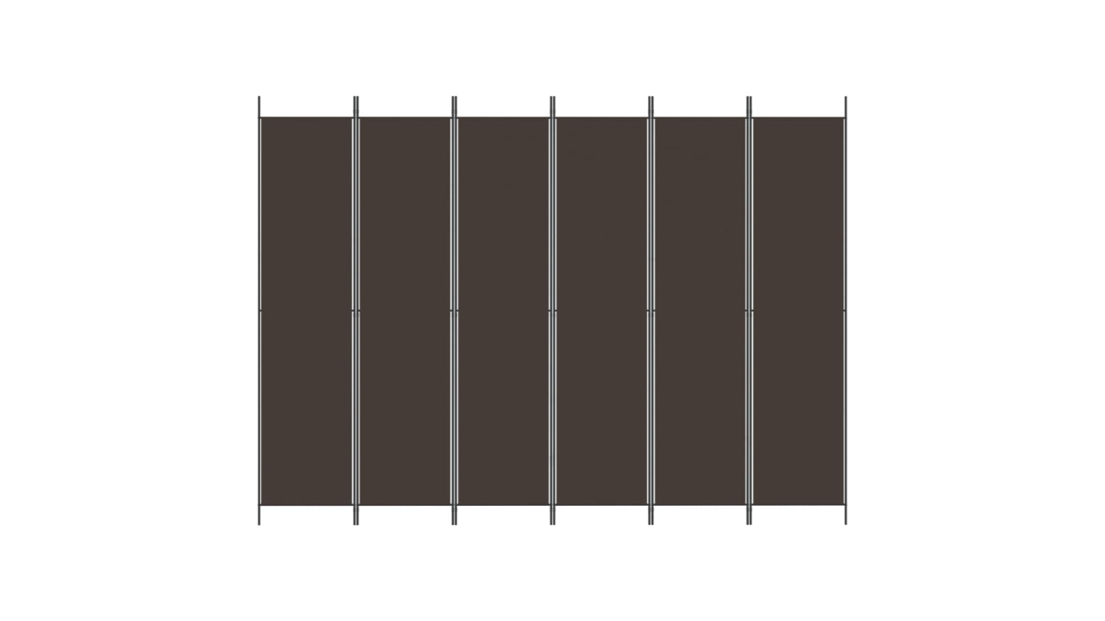 vidaXL 6-Panel 300 x 220cm Fabric Room Divider - Brown