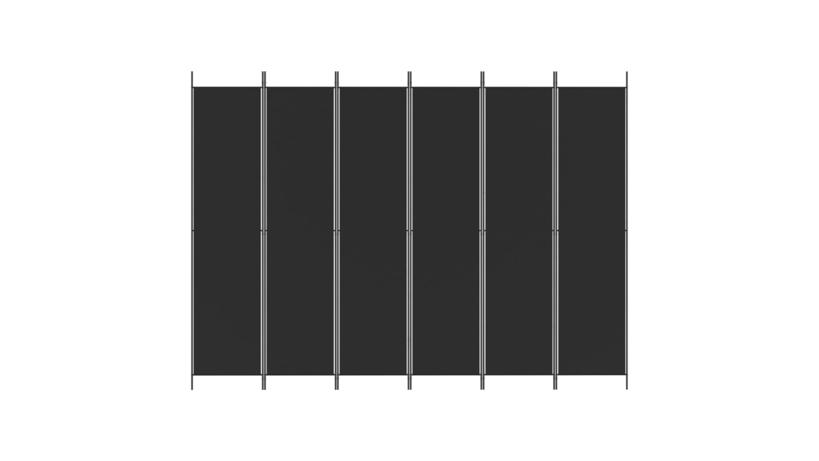 vidaXL 6-Panel 300 x 220cm Fabric Room Divider - Black