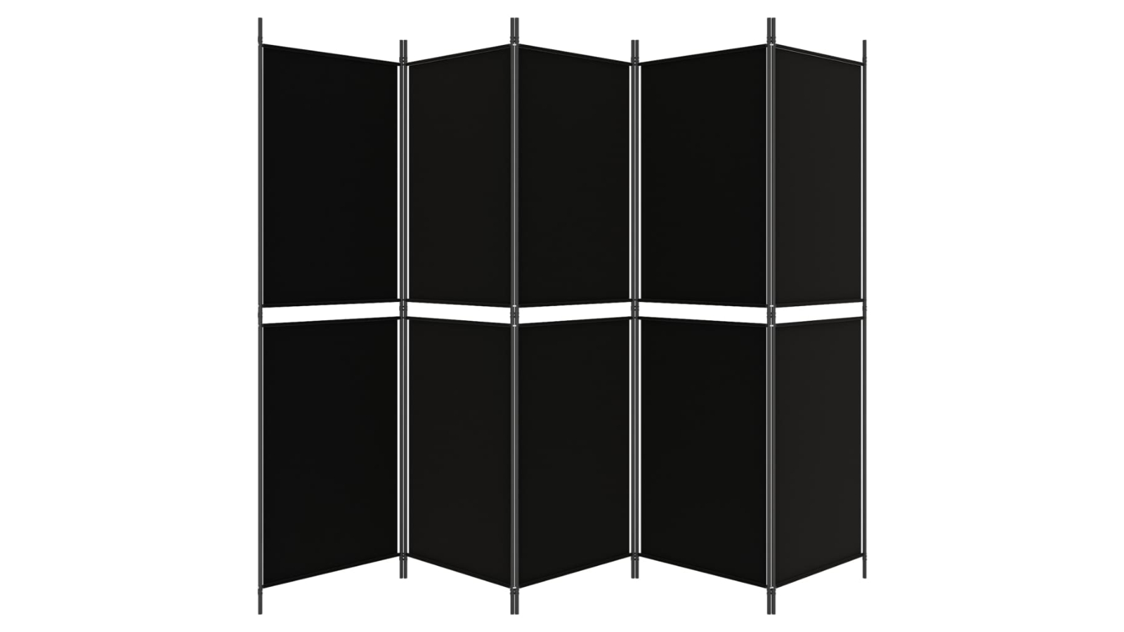 vidaXL 5-Panel Black Fabric 250 x 180cm Room Divider