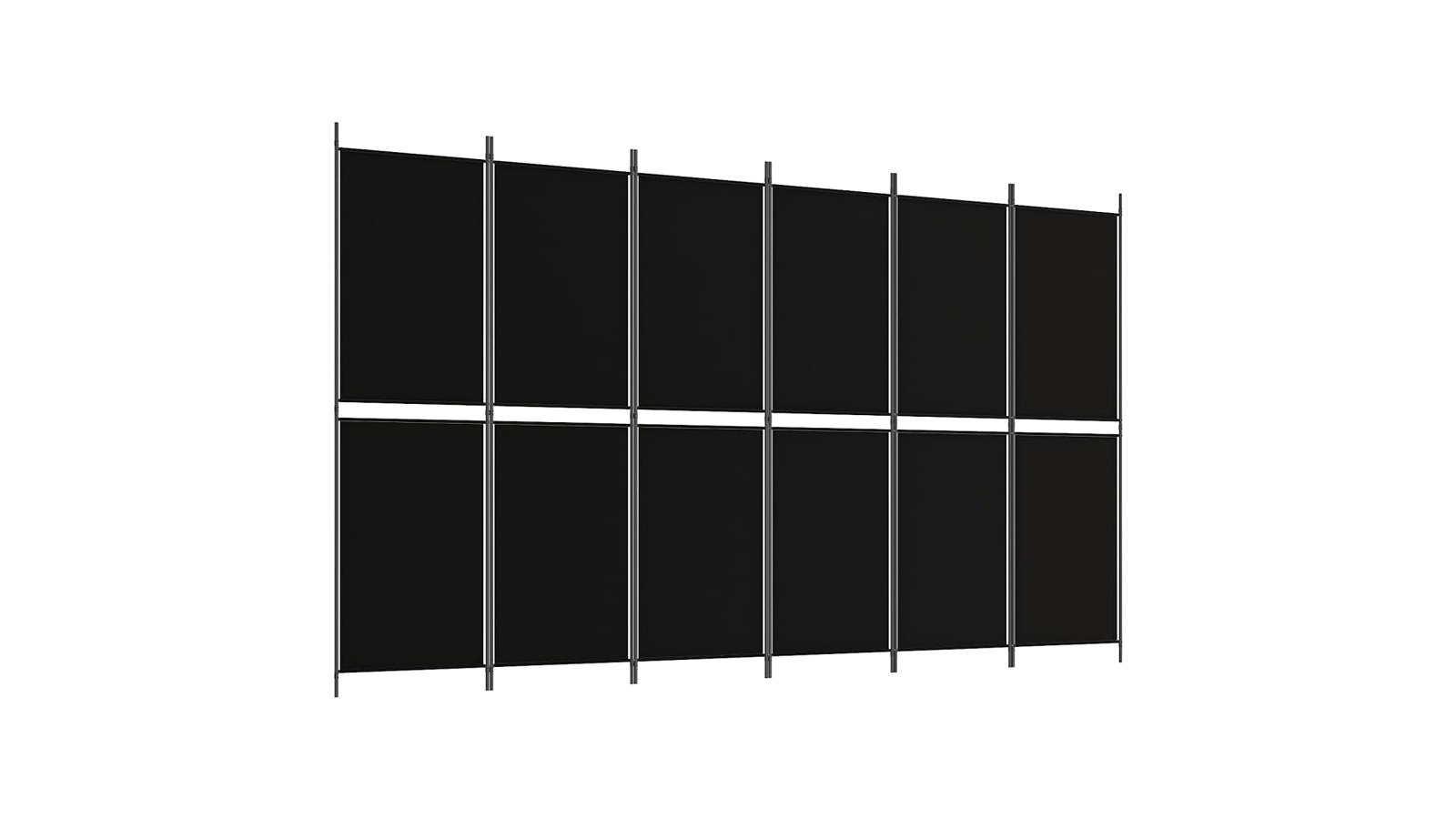 vidaXL 6-Panel Fabric 300 x 180cm Room Divider - Black
