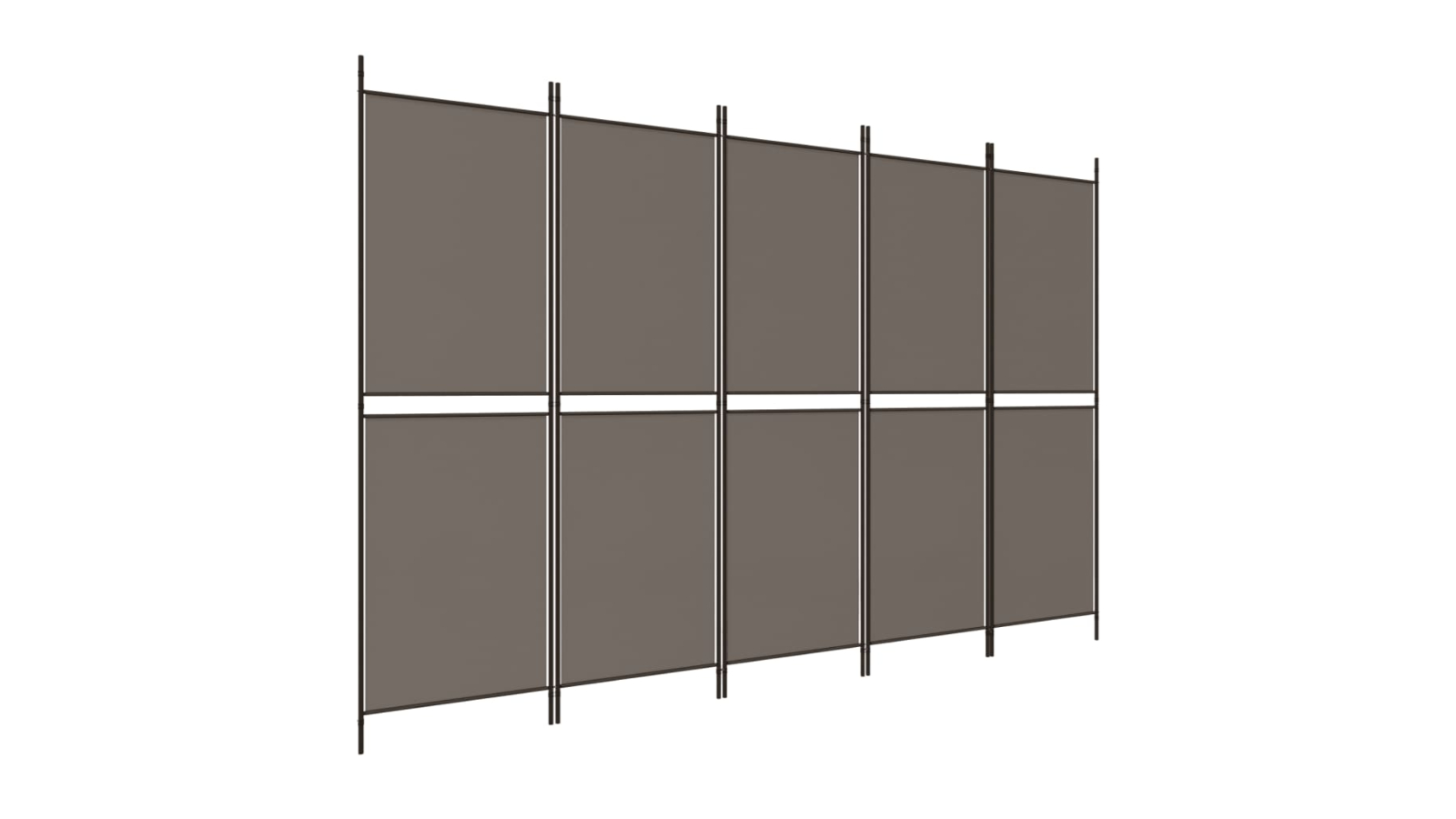 vidaXL 5-Panel 250 x 200cm Fabric Room Divider - Anthracite