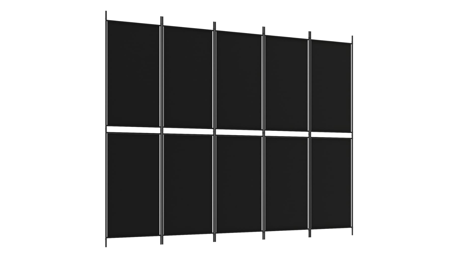 vidaXL 5-Panel 250 x 200cm Fabric Room Divider - Black
