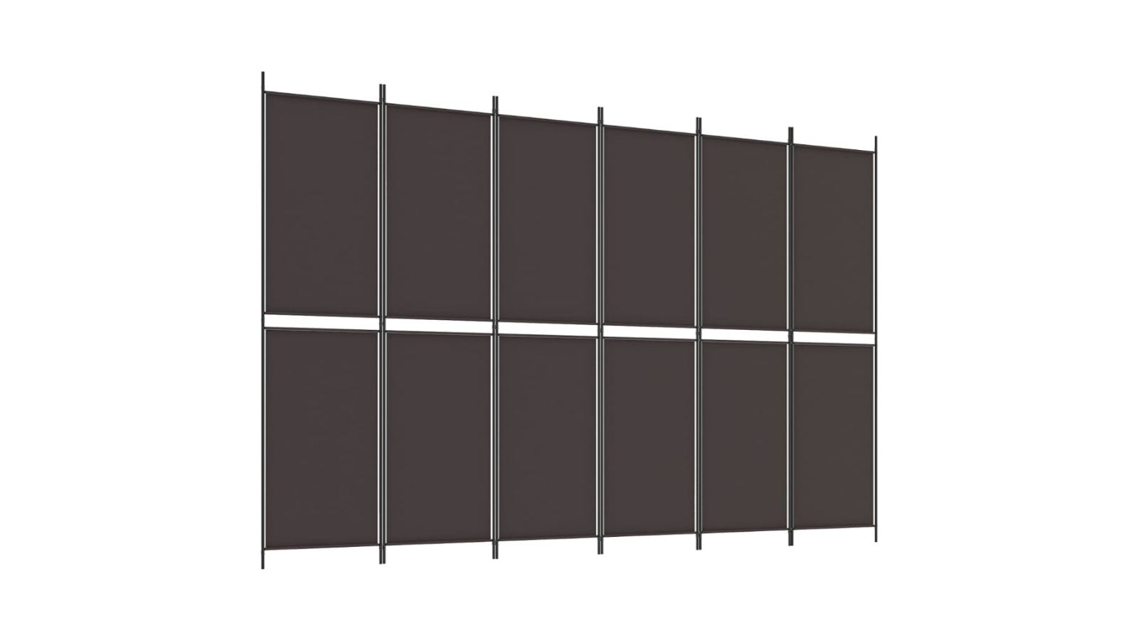 vidaXL 6-Panel 300 x 200cm Fabric Room Divider - Brown