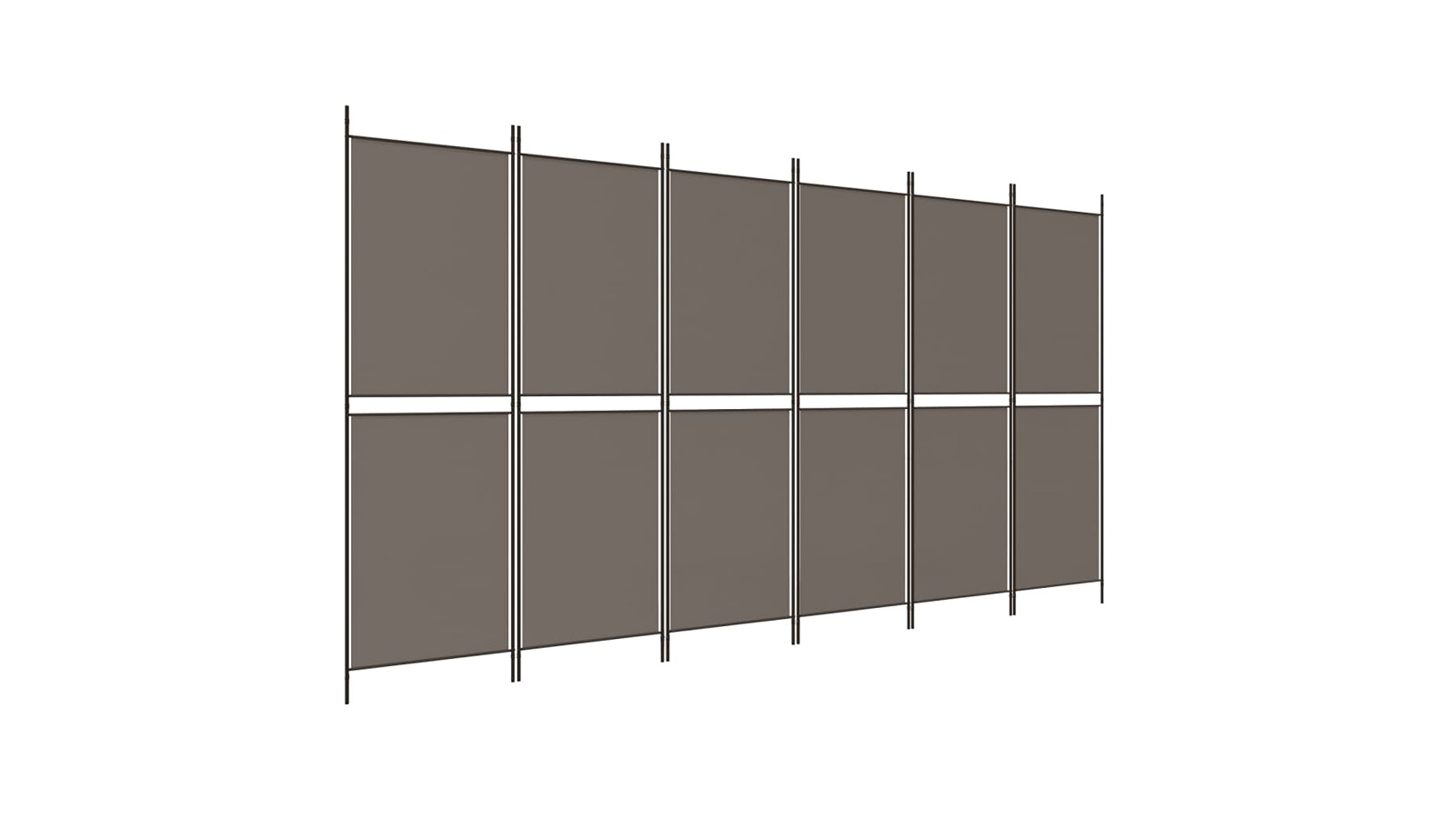 vidaXL 6-Panel Anthracite Fabric Room Divider - 300 x 200cm