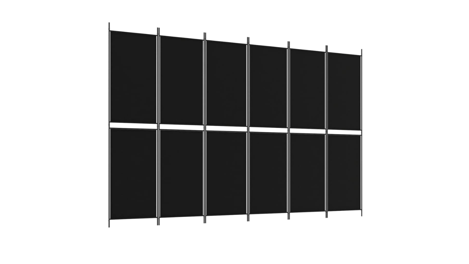 vidaXL 6-Panel 300 x 200cm Fabric Room Divider - Black