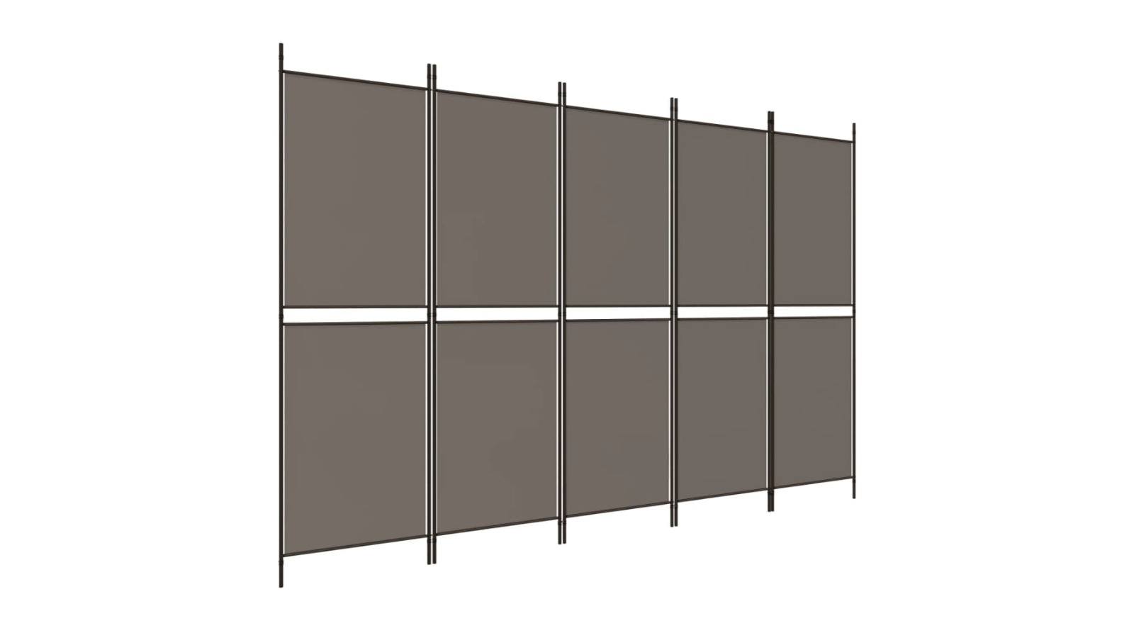 vidaXL 5-Panel 250 x 220cm Fabric Room Divider - Anthracite