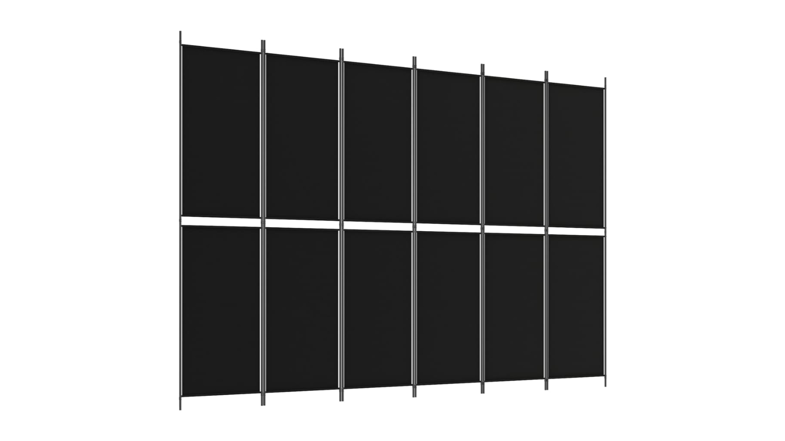 vidaXL 6-Panel 300 x 220cm Fabric Foldable Room Divider - Black