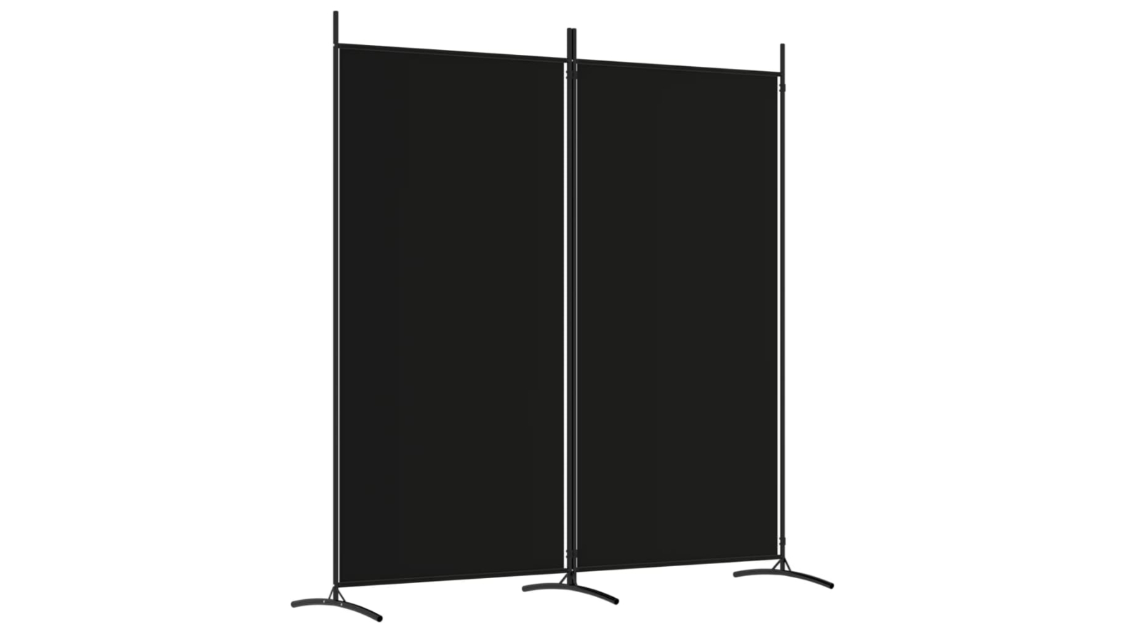 vidaXL 2-Panel Black Fabric 175 x 180cm Room Divider