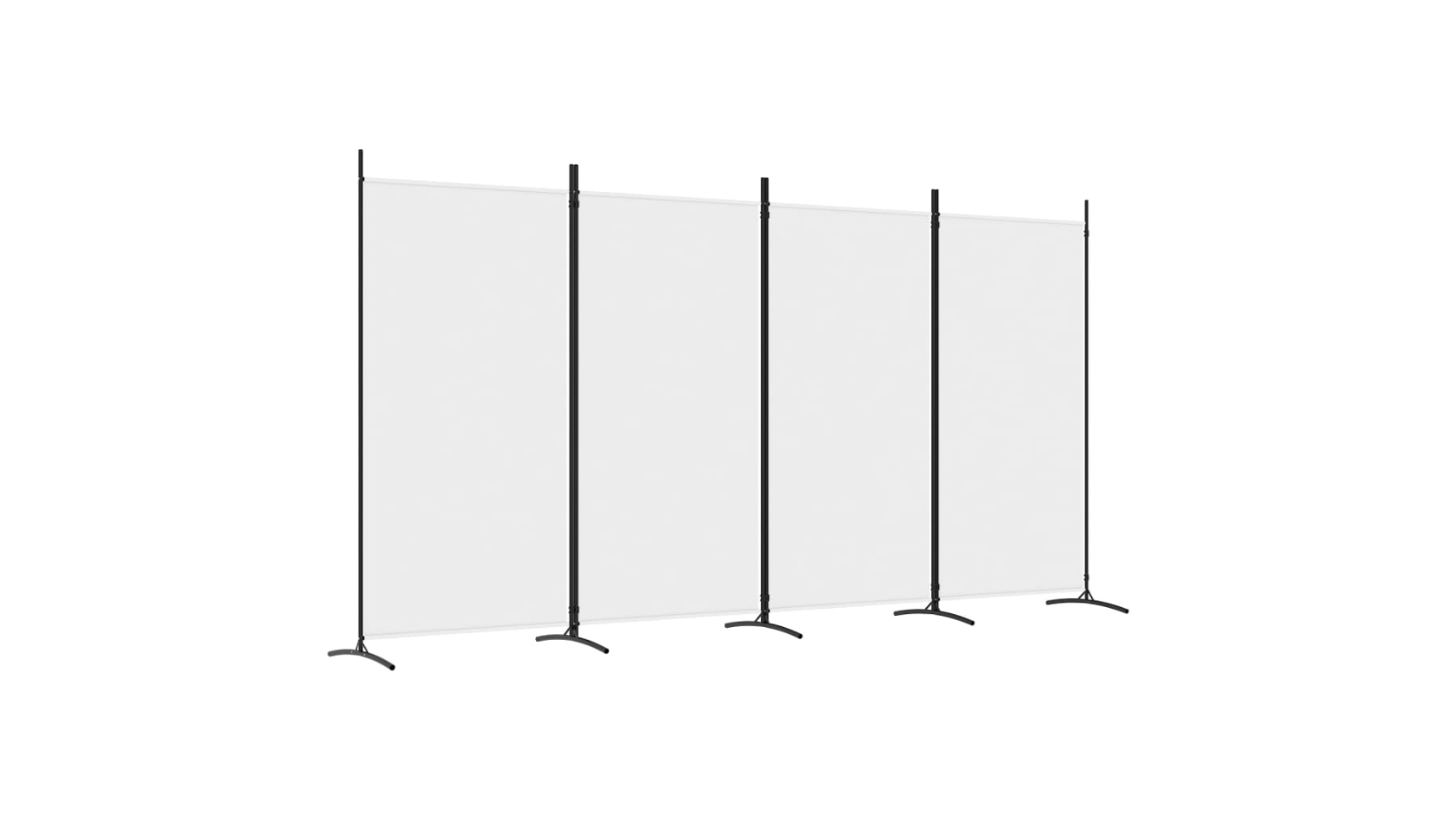 vidaXL 4-Panel White Fabric 346 x 180cm Room Divider