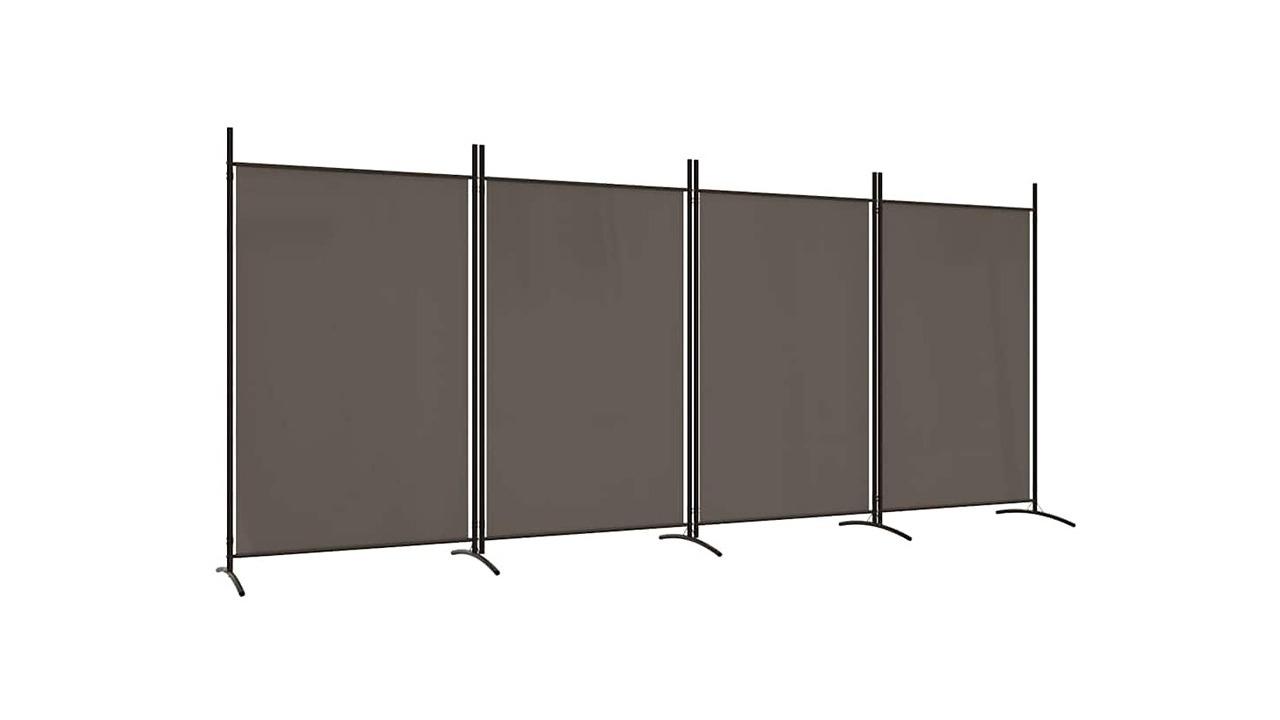 vidaXL 4-Panel Anthracite Fabric 346 x 180cm Room Divider