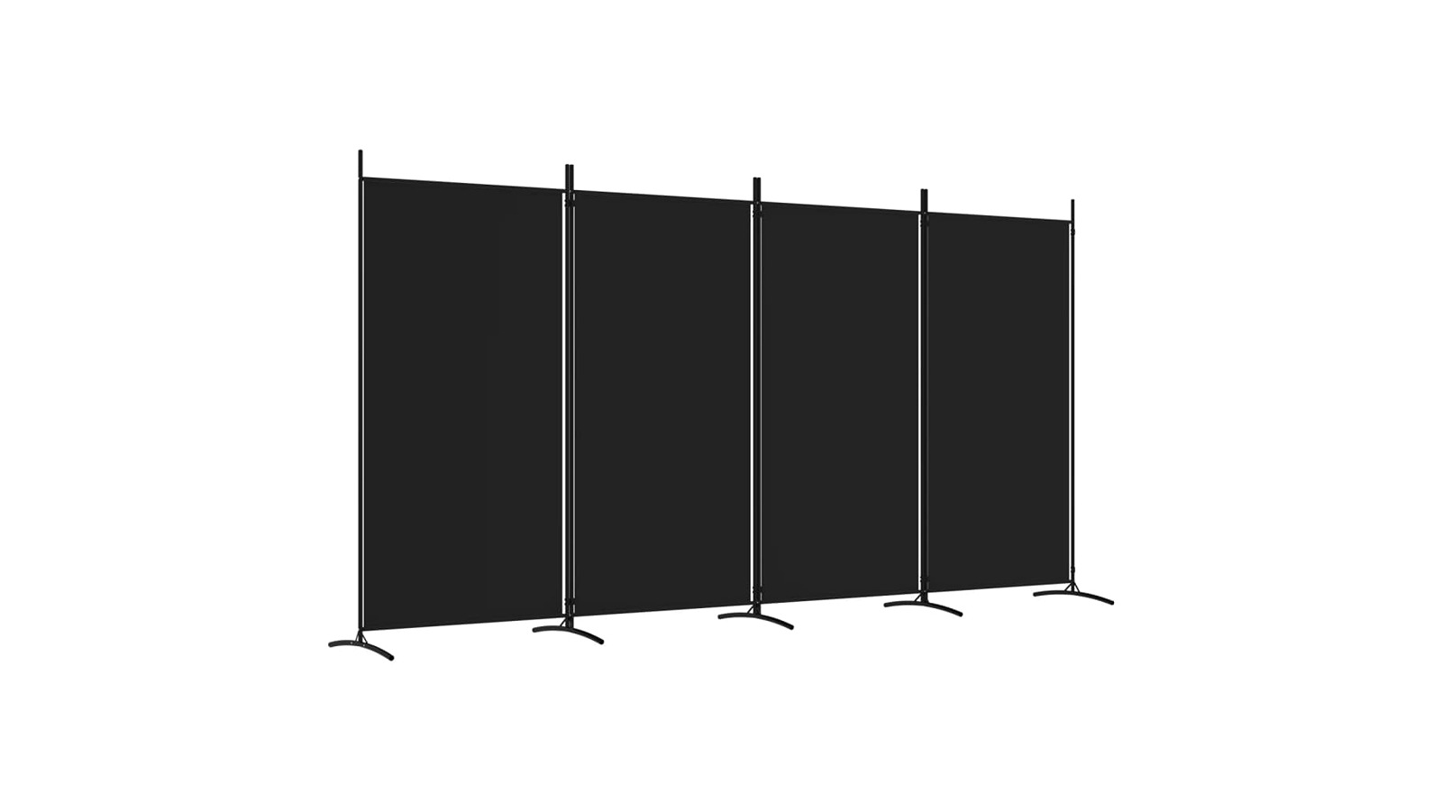 vidaXL 4-Panel Black Fabric 346 x 180cm Room Divider