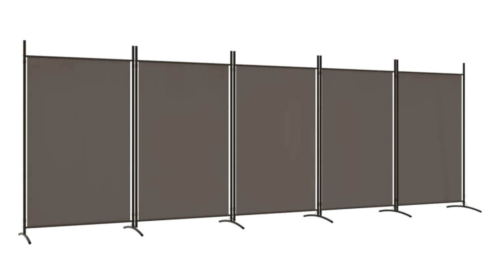 vidaXL 5-Panel Anthracite Fabric Room Divider - 433 x 180cm