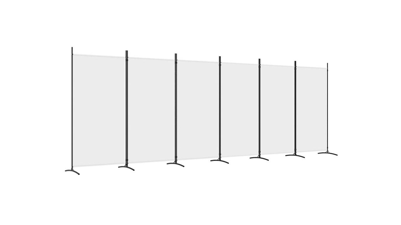 vidaXL 6-Panel Fabric 520 x 180cm Room Divider - White