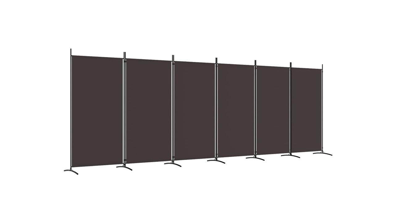 vidaXL 6-Panel Fabric 520 x 180cm Room Divider - Brown