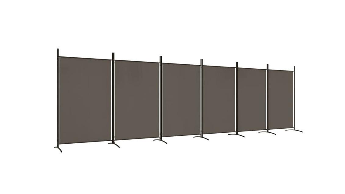 vidaXL 6-Panel Fabric 520 x 180cm Room Divider - Anthracite